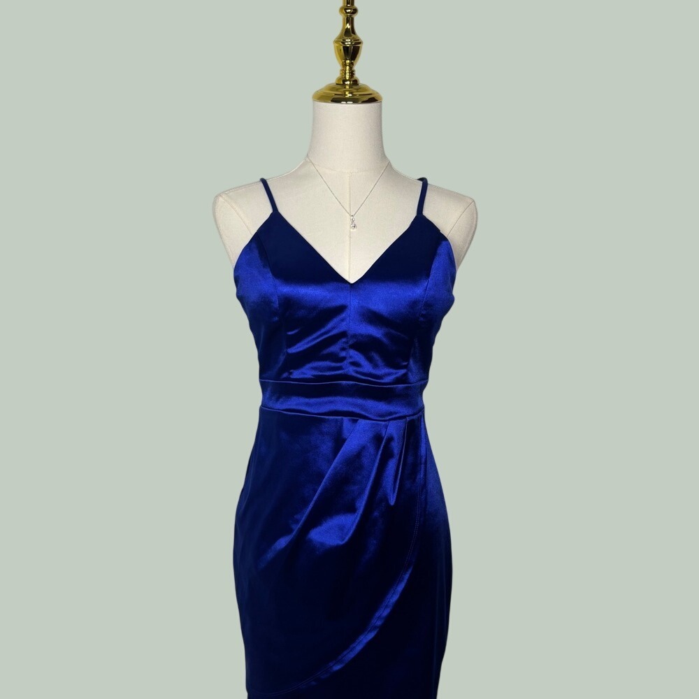 teeze me y2k 2000s formal royal‎ blue mini dress classy